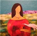 Girl with the bird, 70x70