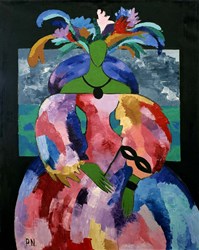 Den Gr&ouml;na Damen, olja, duk, 118 x 89, 1995